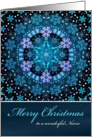 Merry Christmas Nurse, Blue Boho Snowflake Design. card
