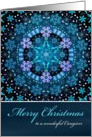 Merry Christmas Caregiver, Blue Boho Snowflake Design. card