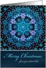 Merry Christmas from Secret Pal, Blue Boho Snowflake Design. card