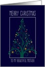 Merry Christmas Mother, Colorful Tree Swirls card