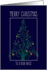 Merry Christmas Niece, Colorful Tree Swirls card