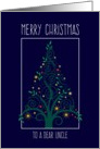 Merry Christmas Uncle, Colorful Tree Swirls card