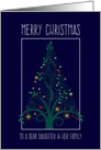 Merry Christmas Daughter & Family, Colorful Tree Swirls card