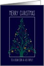 Merry Christmas Son & Family, Colorful Tree Swirls card