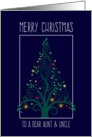 Merry Christmas Aunt & Uncle, Colorful Tree Swirls card