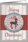 Merry Christmas Daughter & Family with Rustic Fence & Reindeer card