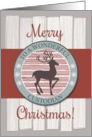 Merry Christmas Custodian with Rustic Fence & Reindeer card