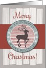 Merry Christmas School Bus Driver with Rustic Fence & Reindeer card