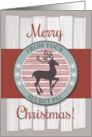 Merry Christmas from Secret Pal with Rustic Fence & Reindeer card