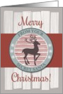Merry Christmas from Secret Santa with Rustic Fence & Reindeer card