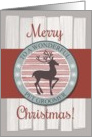 Merry Christmas Pet Groomer with Rustic Fence & Reindeer card