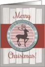 Merry Christmas Massage Therapist with Rustic Fence & Reindeer card