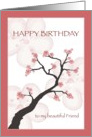 Birthday for Friend, Chinese Blossom Tree card