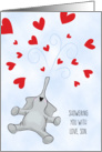 Son Valentine’s Day Elephant, Showering You with Love card