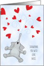 Niece Valentine’s Day Elephant, Showering You with Love card