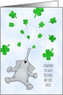 Niece, St. Patrick’s Day Love & Blessings, Shamrock Elephant card