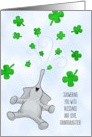 Granddaughter, St. Patrick’s Day Love & Blessings, Shamrock Elephant card