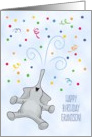 Showering You With Love, Grandson, Elephant Birthday card