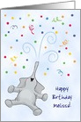 Custom Name Birthday with Joyful Elephant card