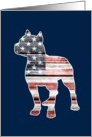 Patriotic Dog, American Flag Pitbull card