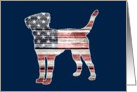 Patriotic Dog, American Flag Labrador Retriever card