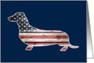 Patriotic Dog, American Flag Dachshund card