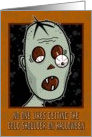 Halloween, Humorous Cold Shoulder Zombie card