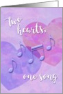 Two Hearts, One Song Wedding Congratulations card