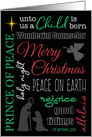 Christmas Word Collage with Nativity card