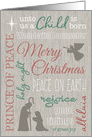 Rustic Christmas Word Collage with Nativity card