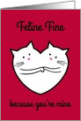 Feline Fine Anniversary Cats in Love card