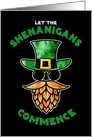 Let the Shenanigans Commence, St. Patrick’s Day Hops Leprechaun card