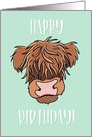 Happy Birthday, Scottish Highland Cow Money Holder card