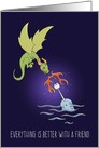 Dragon & Narwhal, Better Together, Friendship card
