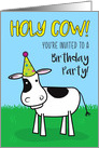 Holy Cow, Birthday Party Invitation card