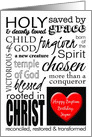 Baptism Birthday Word Collage with Custom Name card