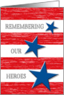 Memorial Day Stars and Stripes with Red Distressed Wood Effect card