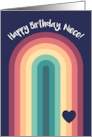 Happy Birthday Niece Cute Modern Rainbow and Heart card