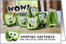 Happy Birthday From Group Funny Googly Eye Peppers card