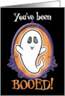 You’ve Been Booed Cute Halloween Ghost in Ornate Frame card