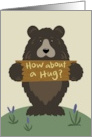 How About a Hug Cute Grizzly Bear Cheer Up Encouragement card