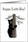 Happy Earth Day Cute Black Bear Tree Hugger card