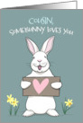 Somebunny Loves you Cousin Easter Bunny Rabbit card