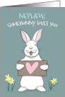 Somebunny Loves you Nephew Easter Bunny Rabbit card