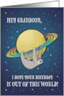 Out of This World Sloth and Saturn Birthday for Grandson card