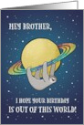 Out of This World Sloth and Saturn Birthday for Brother card