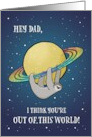 Out of This World Sloth and Saturn Birthday for Dad card