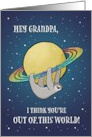 Out of This World Sloth and Saturn Birthday for Grandpa card
