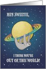 Out of This World Sloth and Saturn Sweetie Birthday card