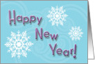 Happy New Year, Snowflakes and Swirls card
